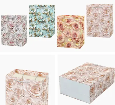 Red Glitter Gift Bag - EST-3353M