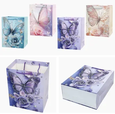 Purple Glitter Gift Bag - EST-3354M