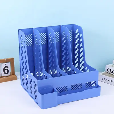 1082/1094 blue multi-functional file shelf (with pen holder)