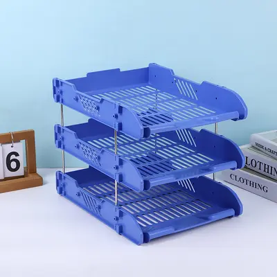 538 three-layer iron column file tray