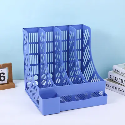 1081 new four sets of thin file shelves with pen holder