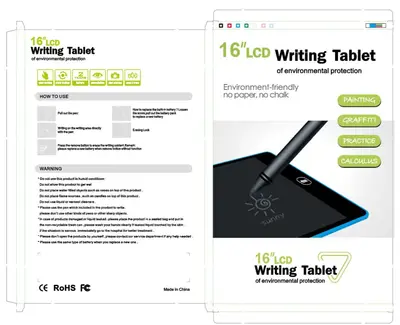 HX1600 LCD drawing board 16-inch straight-edge LCD writing tablet with colored handwriting