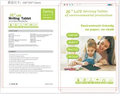 HX2000 LCD drawing board 20-inch straight-edge LCD writing tablet with colored handwriting