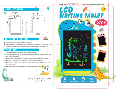 Cartoon dinosaur LCD color writing tablet