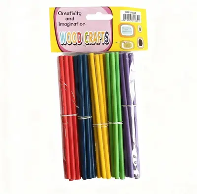 C0039 Educational Long Round Sticks 14CM Colored (50 Sticks)