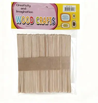 B114A Level Educational 114mm Primary Colored Ice Cream Sticks (50 Pieces)