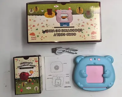 Bear Baby Blue/Pink Two Colors - Early Education Card Machine - English