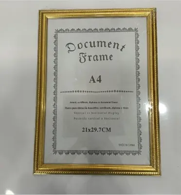 A4 Picture Frame - Gold Beaded Edge (Without Stand)