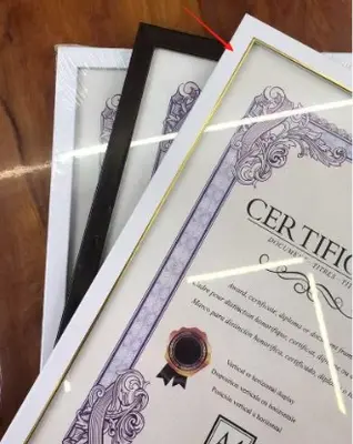 A4 Picture Frame - White Gold Edge (Without Stand)