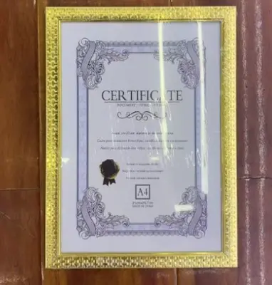 A4 Picture Frame - Gold Grid (Without Stand)