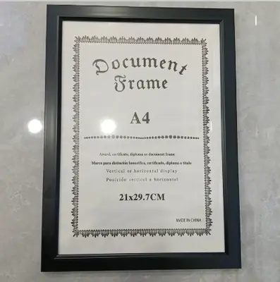 A4 Picture Frame - Black with Stand