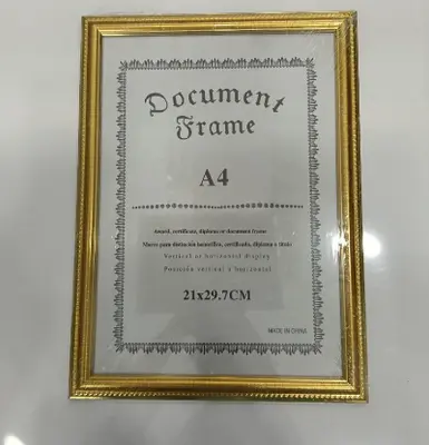 A4 Picture Frame - Gold Beaded Edge with Stand