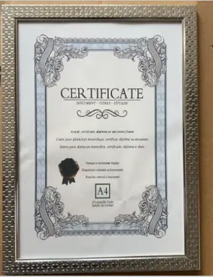 A4 Picture Frame - Silver Grid with Stand