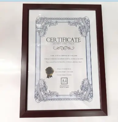 A4 Picture Frame - Mahogany with Stand