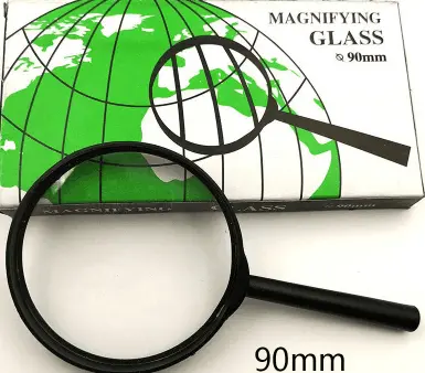 90mm Plastic Sheet Magnifying Glass in Box
