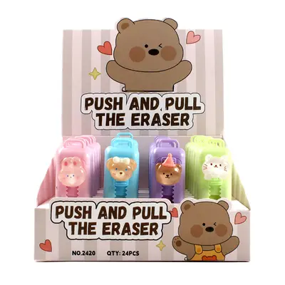 2420 Transparent Cartoon Push-Pull Eraser