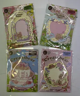 25XK132 Creamy Bear Spring Garden Series Special-shaped Post-it Notes, 30 sheets