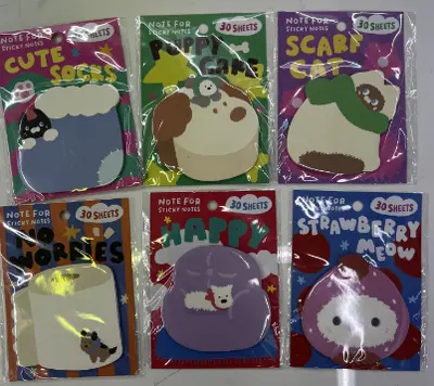 25XK134 Fluffy Little Baby Series Post-it Notes, Backing Adhesive, 30 sheets