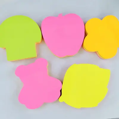 JT-E Fluorescent Irregular-Shaped Multi-Color 5-Layer Post-it Notes, 100 Sheets