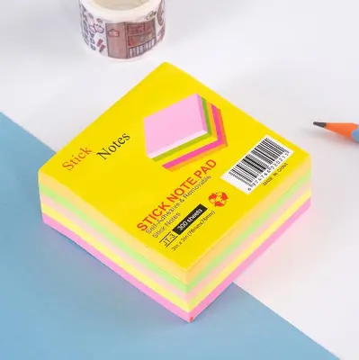 JT-3 Fluorescent 3*3 Post-it Notes, 300 Sheets (Multi-Color Pack)