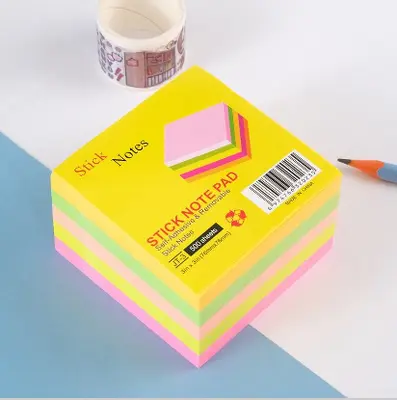 JT-3 Fluorescent 3*3 Post-it Notes, 500 Sheets (Multi-Color Pack)