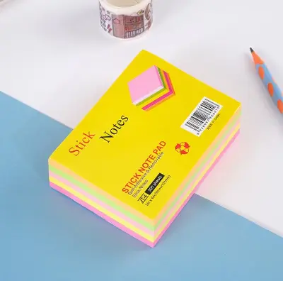 JT-4 Fluorescent 3*4 Post-it Notes, 300 Sheets (Multi-Color Pack)