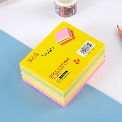 JT-4 Fluorescent 3*4 Post-it Notes, 400 Sheets (Multi-Color Pack)