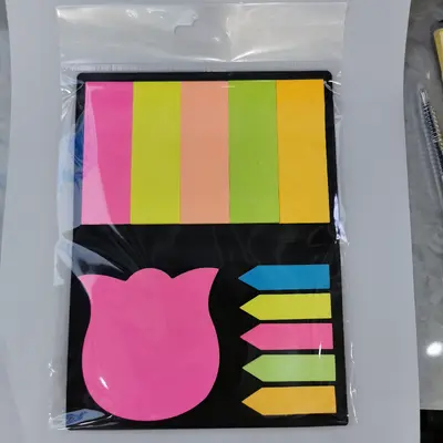 Fluorescent Leather Set Post-it Notes, 20 Sheets