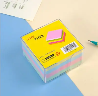 JT Colorful Stackable 3.5*3.5 Post-it Notes 500 Sheets Acrylic Box
