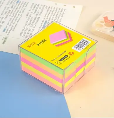 JT Fluorescent Stackable 3.5*3.5 Post-it Notes 500 Sheets Acrylic Box