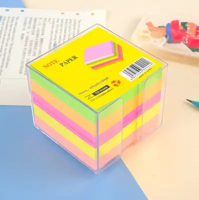 JT Fluorescent Stackable 3.5*3.5 Post-it Notes 750 Sheets Acrylic Box