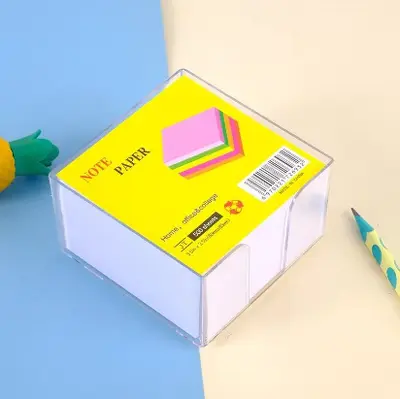 JT White Paper 3.5*3.5 Post-it Notes 500 Sheets Acrylic Box