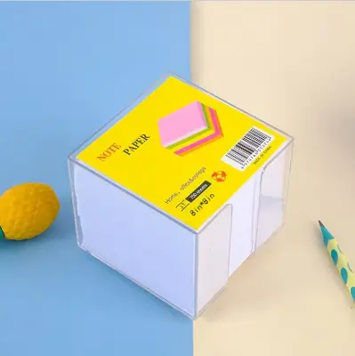 JT White Paper 8*8CM Post-it Notes 700 Sheets Acrylic Box