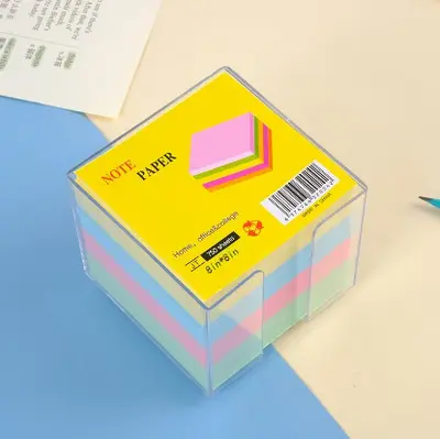 JT Colorful Stackable 8*8cm Post-it Notes 700 Sheets Acrylic Box