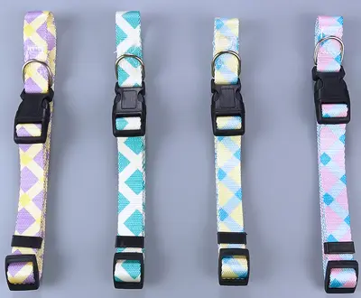 Printed Plaid Collar - L