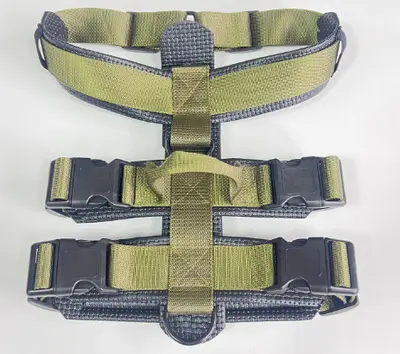 Padded Faux Leather Four-Point Harness - L