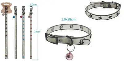 PVC Glow-in-the-Dark Paw Print Collar