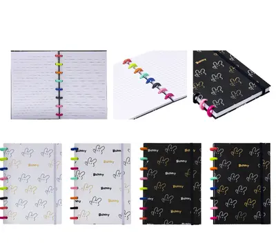 A5 Divided Page Color Mushroom Clasp Loose-leaf Book 60 Sheets + 5 Loose-leafs