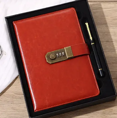 Password lock stationery set - Caramel