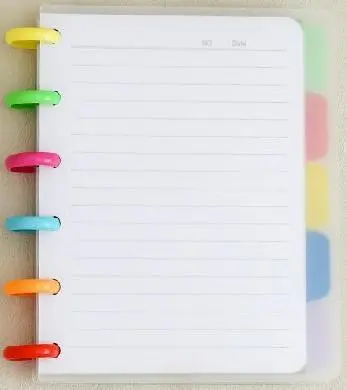 A5 Divided Page Color Mushroom Clasp Loose-leaf Book 80 Sheets