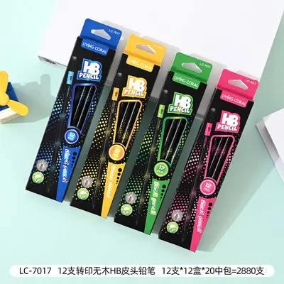 LC7017 box of 12 plastic transfer HB pencils