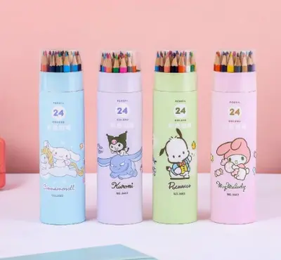 Sanrio 24-color colored pencil buckets mixed