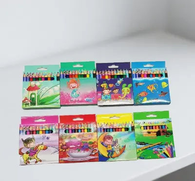 12-color plastic rod colored pencil - cartoon short