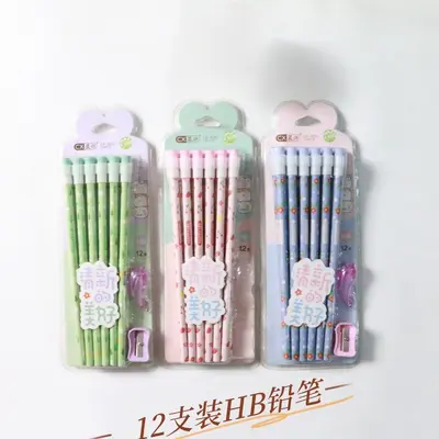 8002 Fresh and Beautiful - HB Pencil with Shell Cover 12 pieces in bubble packaging