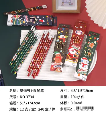 3734 Christmas HB pencils (pine wood) 12 pieces