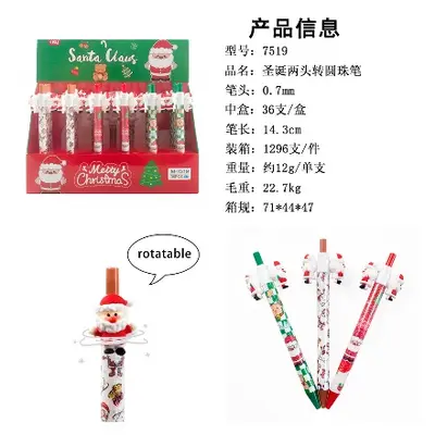 7519 Christmas Two Ends Turning Ballpoint Pen 0.7mm