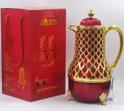 Steel-Body Glass-Lined Vacuum Jug 1.0L - JLS-4902-1.0L - Red