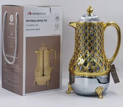 Steel-Body Glass-Lined Vacuum Jug 1.0L - JLS-4902-1.0L - Silver