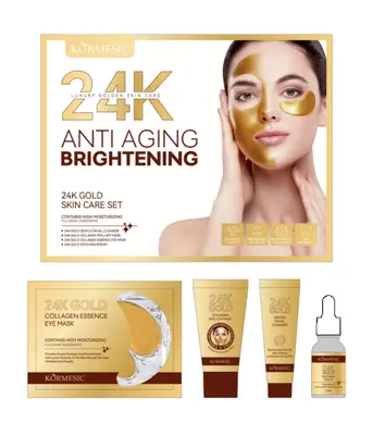 KORMESIC 24k Gold Anti-Aging & Brightening Set (for foreign trade) 20g+25g+7.5g*2+15ml