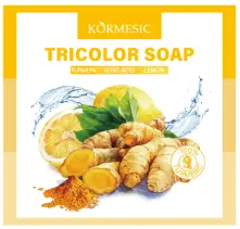 KORMESIC Turmeric & Tartaric Acid & Lemon Tri-colour Soap (for foreign trade) 120g